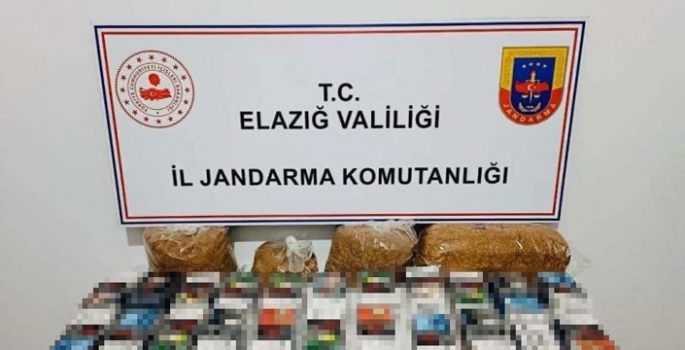 Elazığ’da kaçak tütün ve makaron ele geçirildi